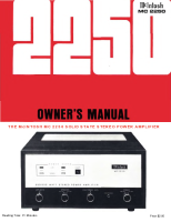 McIntosh MC-2250 - Owners manual